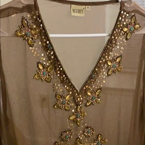 New Transparent brown party top